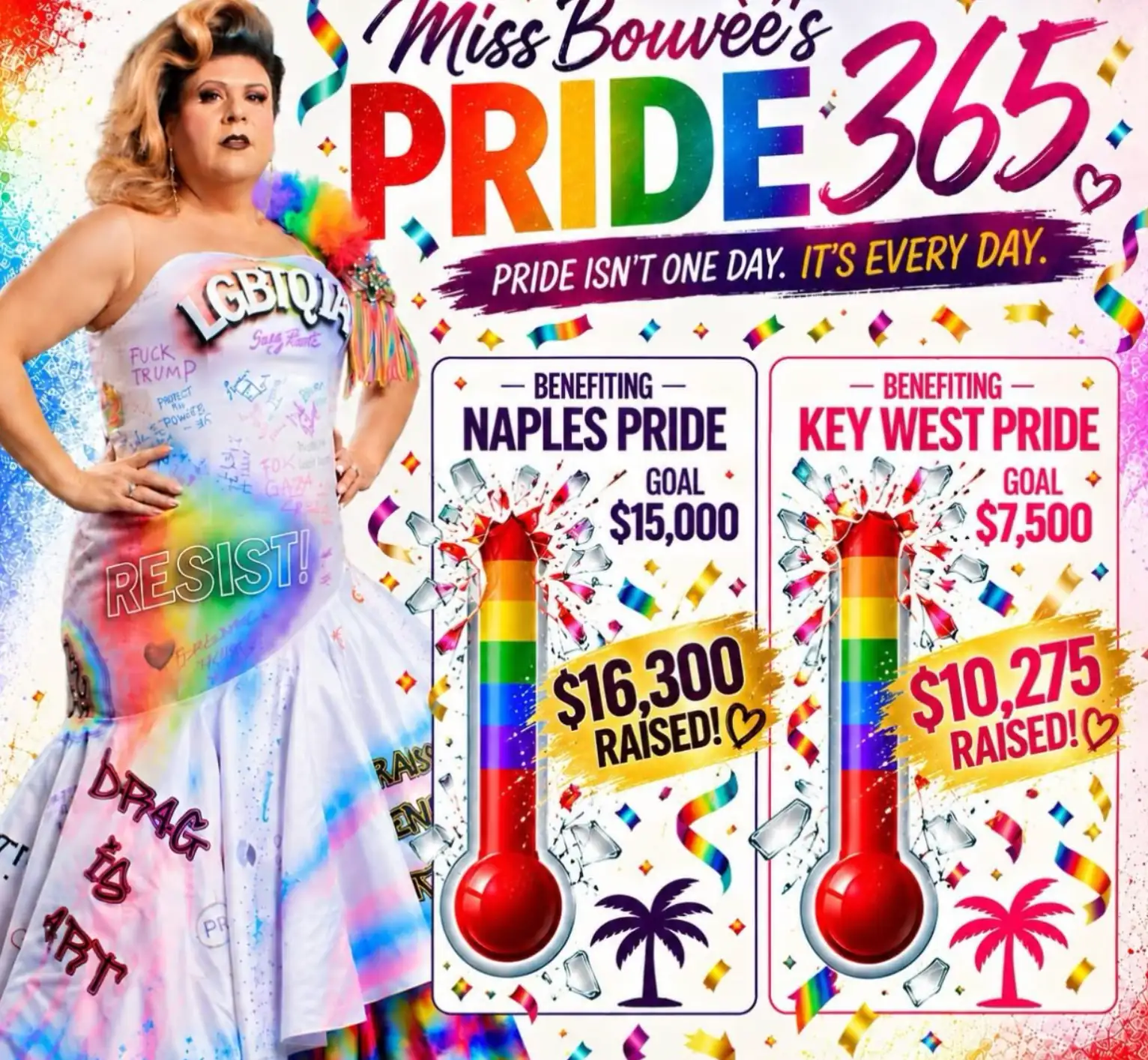 Miss Bouvèé Pride 365 fundraiser poster